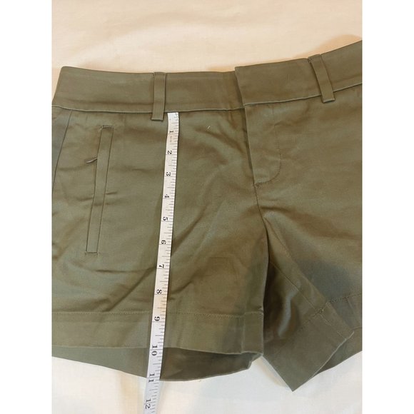 Calvin Klein Womens Basic Chino Shorts Mid Rise Lightweight Olive Green Size 2 - Picture 4 of 8